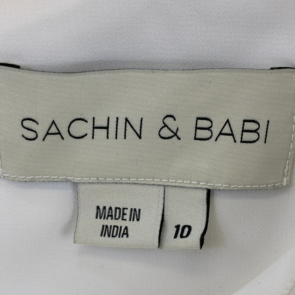 Sachin & Babi Dress One Shoulder Womens 10 White Rhinestone Cocktail Party Mini - Picture 10 of 16